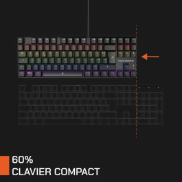 Nova Gaming Sculptor - Clavier mécanique gamer TKL compact sans pavé numérique, switches mécaniques, rétroéclairage LED RGB personnalisable, pour jeu compétitif et setup minimaliste