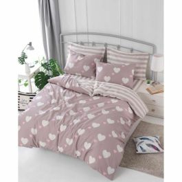 Jeu de 2 housses de couette 220x240 cm + 2 taies d'oreiller 60x60 cm - Coton Polyester - Rose ASI8683342640404