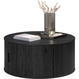 Trendteam Mesa de centro - Redonda - MDF - Negra - Essential - Diámetro 80 cm Altura 36 cm - RON234311432
