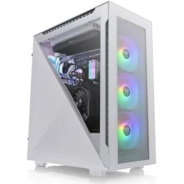 Thermaltake Divider 500 TG Snow ARGB - Boîtier PC Gamer Blanc Mid-Tower avec vitre trempée, ventilateurs ARGB, support ATX/mATX/Mini-ITX, 7 slots, refroidissement liquide