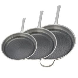 Set de 3 poeles a induction - ELO - Relief Solutions - Inox 18/10 ELODUR Select antiadhésives - Ø 24-28-32 cm