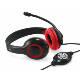 Casques avec Microphone Conceptronic CCHATSTARU2R Noir Rouge 2 m