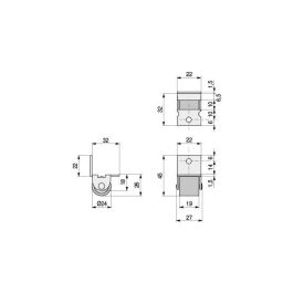 Q&Q Roue Fixe Kety A/Nylon D16 H19 P/Nido C/Soporte Acero Zincado, Forma Escuadra