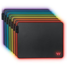 Thermaltake GMP-LVT-RGBHMS-01 Tapis de Souris Gamer RGB Noir, Alimentation USB, Base Antidérapante, 370 x 290 mm