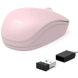 Port Designs Souris Sans Fil Collection II 2.4 GHz Rose - Silencieuse et Compacte - Modèle 900541