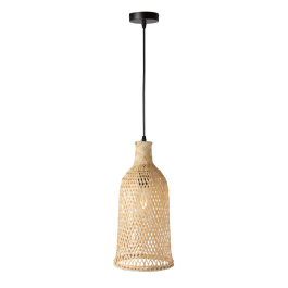 Lampe Suspendue Beppucho Rotin Style Naturel Boho-Chic Douille E27 SKD-P80108
