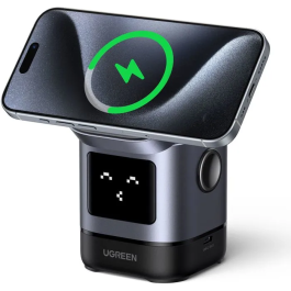 Ugreen Robot Qi2 Station de charge sans fil 2 en 1 Noir - Recharge rapide pour iPhone MagSafe et autre appareil, support intégré Precio: 85.488. SKU: B18RJZVKST