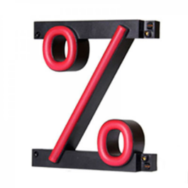 Enseigne LED Néon Lettre Interchangeable, H 161mm, L 128mm, P 38mm