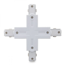 Connecteur + Rail Triphasé Blanc