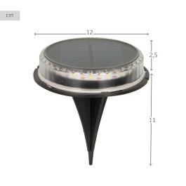 Set de bornes de jardin solaires Aktive 2 Pièces Plastique 12 x 13,5 x 12 cm (6 Unités)