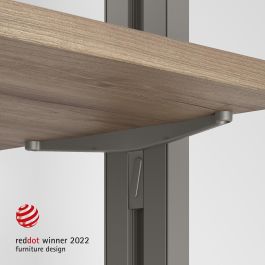 Emuca Lot de consoles pour 5 étagères en bois pour la structure Zero, planches non incluses, Zamak, Peint gris pierre