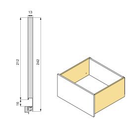 Emuca Tiroir extérieur Vertex avec réglages 3D hauteur 242mm, 60kg, profondeur 450mm, acier, peint en blanc
