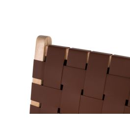 GINER Y COLOMER - 2 Chaises en Bois de Caoutchouc Naturel et Marron avec Assise en P.U. Tressé - Design Contemporain - H86 x L50 x P57cm - 12 kg