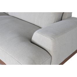 GINER Y COLOMER Canapé 3 Places en Tissu Linen Gris Clair avec Pattes en Métal - Structure en Bois de Frêne - Dimensions 225 x 89 x 80 cm