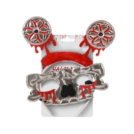 Diadème à Antennes en Forme de Sang et Masque de Crâne pour Fêtes à Thème - Accessoire Déguisement Halloween