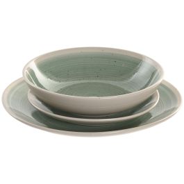 Assiettes Home ESPRIT Blanc Vert Grès 18 Pièces