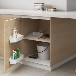 Emuca Lot de 2 plateaux auxiliaires, longueur 350mm, plastique, blanc