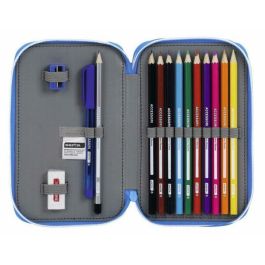 Plumier double RCD Espanyol Bleu Blanc 12,5 x 19,5 x 4 cm