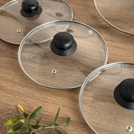 Couvercle pour marmite Quid Renova Transparent verre Ø 26 cm (6 Unités)