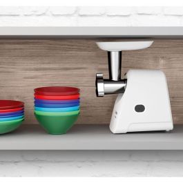 Bosch MFW2510W Hachoir à viande Blanc 350 W avec 2 grilles et garnisseur à saucisses, moteur 1500 W et débit 1.7 kg/min