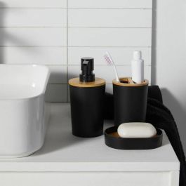 Today Jeu de 6 Accessoires de Bain Noir: Distributeur de Savon, Verre, Porte-Brosse à Dents, Porte-Savon, Brosse Toilette, Poubelle