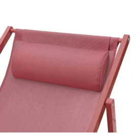KAKI PAROS Chaise longue pliable de jardin, structure en acier, dimensions 63x104x85 cm, tissu Terracotta Textilene 2x1 - 5 kg