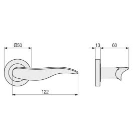 HERRAJES ALK Roseta Aluminio Zeus Ø50 Niquel Satinado