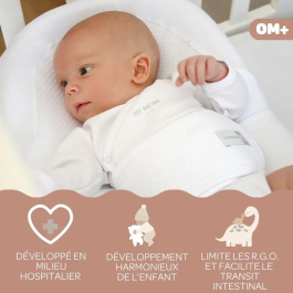 BEABA Cocoonababy - Cocon ergonomique bébé en mousse haute résilience, lavable machine, de la naissance à 3 mois, Lin naturel