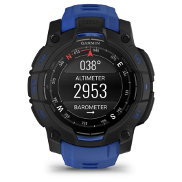 Garmin Instinct 3 - Montre GPS connectée robuste - Écran AMOLED 1.2 pouces - 45 mm - Noir/bleu - Série Tropical Pulse (Édition limitée)