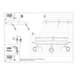 DIREZIONE-1 Lampe de Plafond SOL-SL.0497 Élégante et Universelle pour Intérieur et Bureau