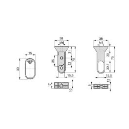 Emuca Lot de 2 x 1.15m Tringles de penderie en soie avec supports, Aluminium et Plastique, Anodisé mat