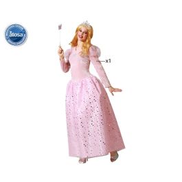 Déguisement de fée marraine adulte pour femme, long, rose avec détails argentés, en polyester - Taille XS-S Precio: 27.888. SKU: B14NM9QE9X
