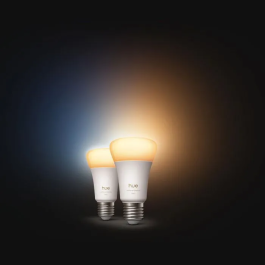 Philips Hue - Ampoules LED Connectées A60 E27 6W Blanc Chaud à Blanc Froid 1000-2000K 810 lm - Pack de 2