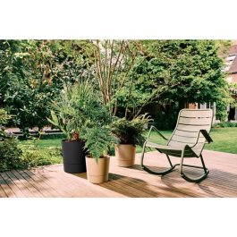 ELHO Pot de fleur Foss Rond 35 - Noir - 21 L - 35 x 34.5 x 34 cm - 100% recyclé - Pour extérieur