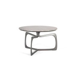 GINER Y COLOMER Table basse design avec plateau en marbre et piètement en aluminium, couleur blanc et doré, 71 x 71 x 42 cm Precio: 431.988. SKU: B12P68XRL9