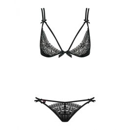 Ensemble de Lingerie en Dentelle Obsessive Intensa set Noir L/XL