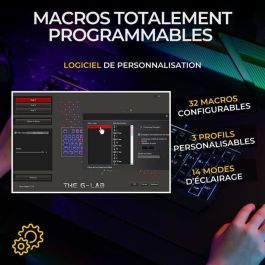 The G-Lab Clavier sans fil pour jeux KEYZ TUNGSTEN EX, 32 macros configurables THE3760162053302