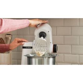 Bosch MUMS2EW20 - Robot multifonction compact 700 W - Bol inox 3,8 L, blender 1,25 L, 3 disques, kit pâtisserie - Blanc