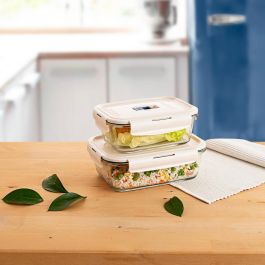 Recipiente Rectangular Hermético Vidrio Baltic Luminarc 19x13x7,3 cm-122 cL (6 Unidades)