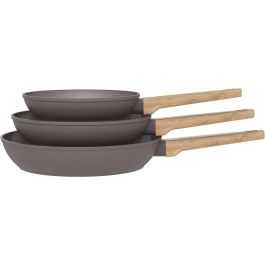 Set de 3 poeles - Tous feux dont induction - ARTHUR MARTIN - AM1052 - Revetement céramique - Ø 20-24-28 cm - Taupe Precio: 47.4999996. SKU: B1DRRYLXET