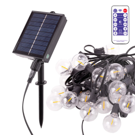 Guirlande Solaire 25 Ampoules LED G40 Blanc Chaud 9.5M HO-CAD-25-SOL-WW Precio: 32.9000004. SKU: B19JK7BXYC