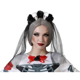 Serre-tête pour adulte Halloween avec décor de crânes et fleurs noires, idéal pour déguisement fantôme, mariée squelettique ou esprit sombre Precio: 10.7900004. SKU: B1HT5RVCQ2