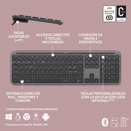 Clavier sans fil Logitech 920-012455 Graphite QWERTY