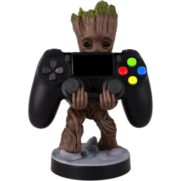 Exquisite Gaming Support Manette et Smartphone Groot - Style Cable Guy 20 cm avec USB & Lightning