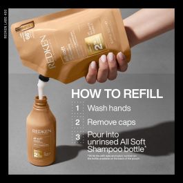 Redken Shampoing ALL SOFT Recharge Hydratation Cheveux Fragilisés Acide Citrique 500 ml