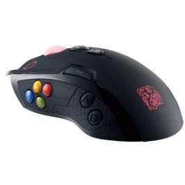 Thermaltake MO-VLS-WDLOBK-01 Souris Gamer Droitier, Laser 8200 DPI, 14 Boutons Programmables, Cable USB 1.8m, Poignées Caoutchouc, Noir