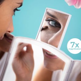Miroir LED Pliable avec Organisateur de Maquillage 3-en-1 Panomir InnovaGoods
