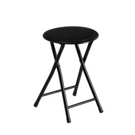 Tabouret Noir Polyuréthane PVC Fer 30 x 30 x 45 cm