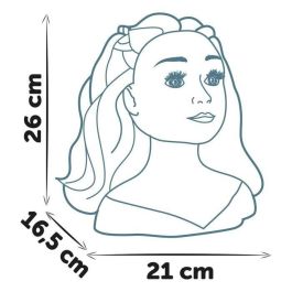 Smoby - Tete a coiffer blonde - Facile a coiffer - 19 accessoires réalistes - Levres thermosensibles - Trappe de rangement