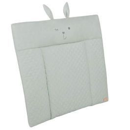 Matelas a langer - ROBA - Visage de lapin - 85 x 75 cm - Vert givré